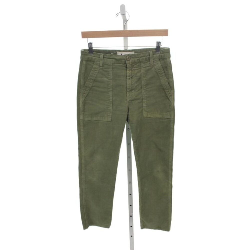 Amo Women Green Cropped High Rise Jeans 98% Cotton Army Size 26